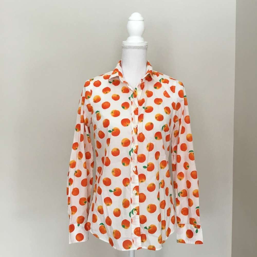 J. Crew Factory Perfect Shirt in Citrus Print